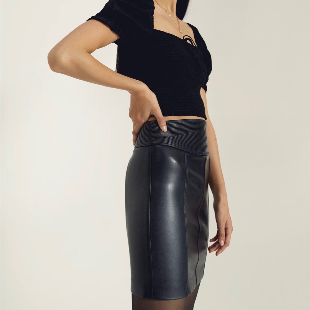 Wilfred leather skirt